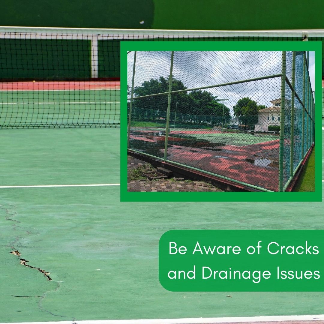 Image of poorly maintained pickleball courts