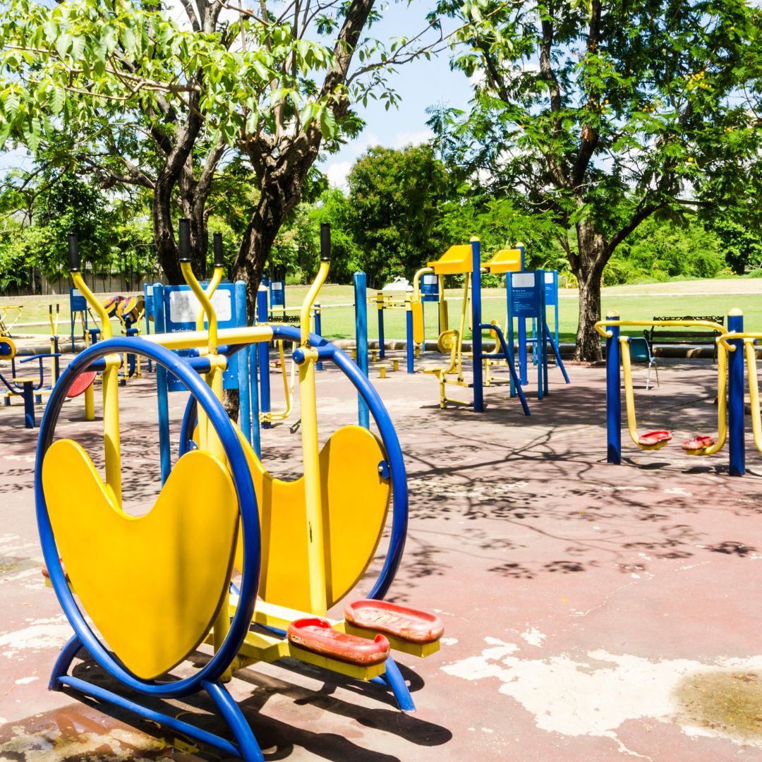 Image of fitness equipment at a playground