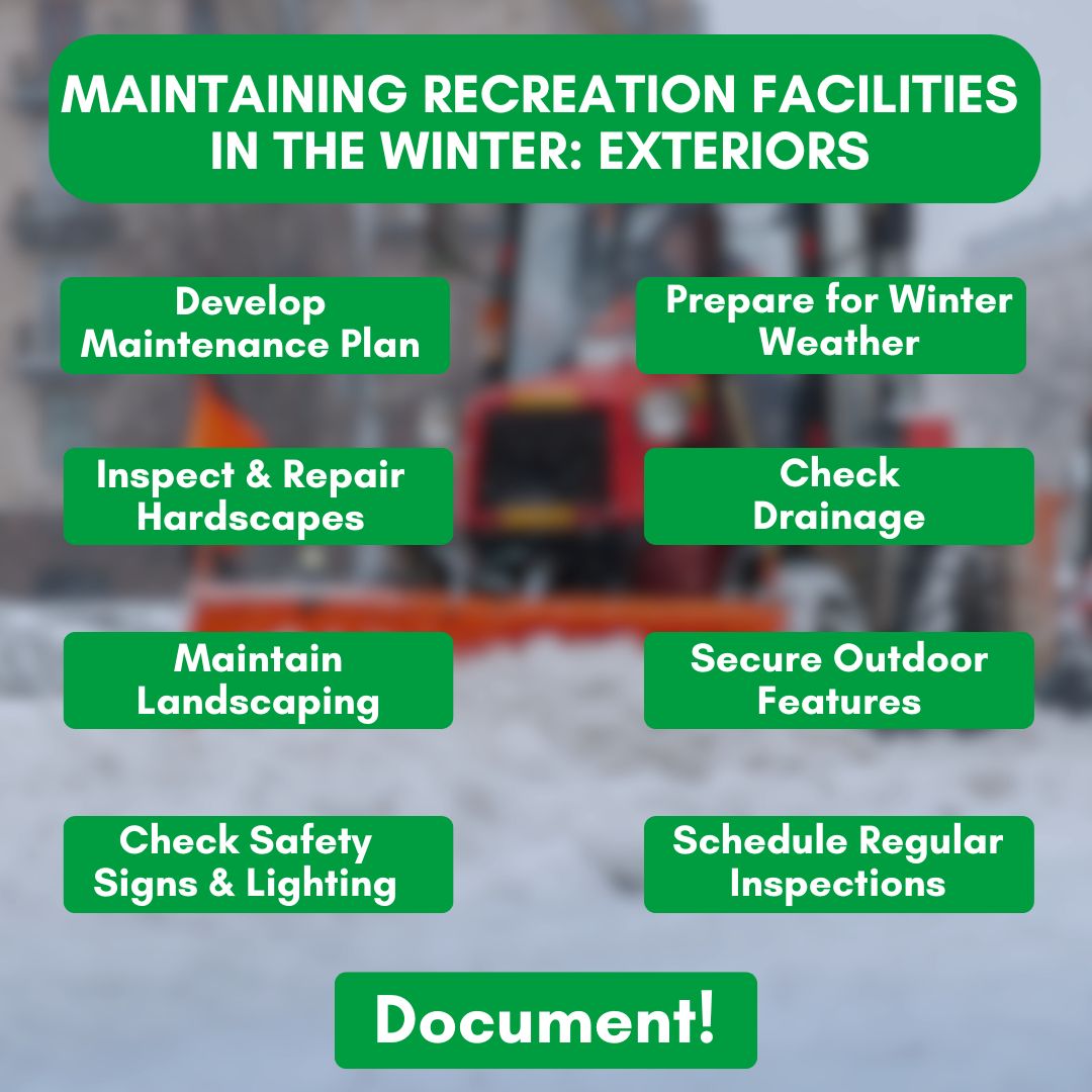 infographic of winter maintenance for recreation facilities