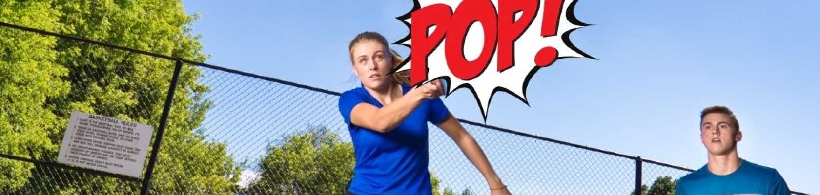 Image of a pickleball player making noise