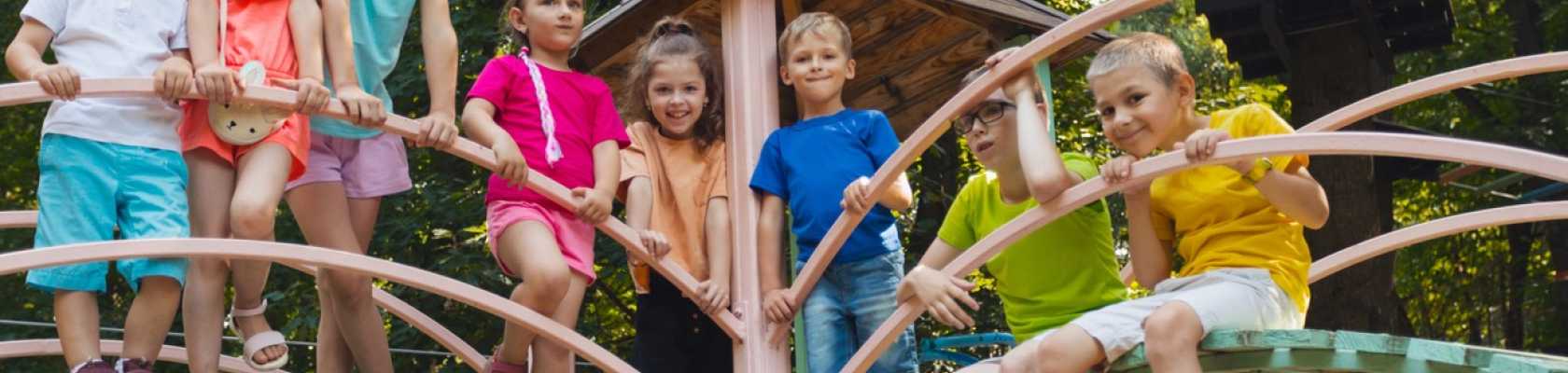 kids gathered at a safe, well-maintained playground