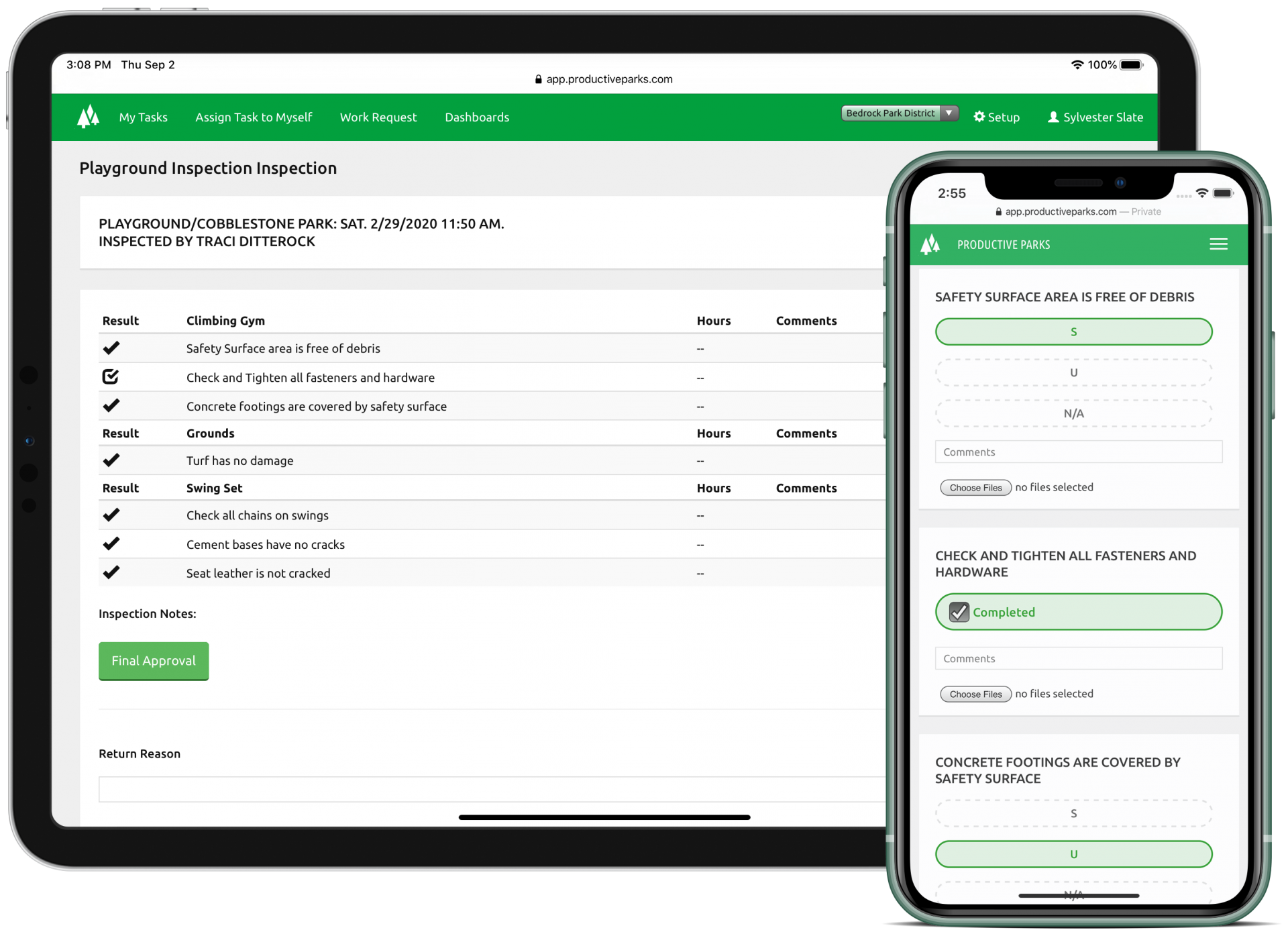 Park District Inspection Software