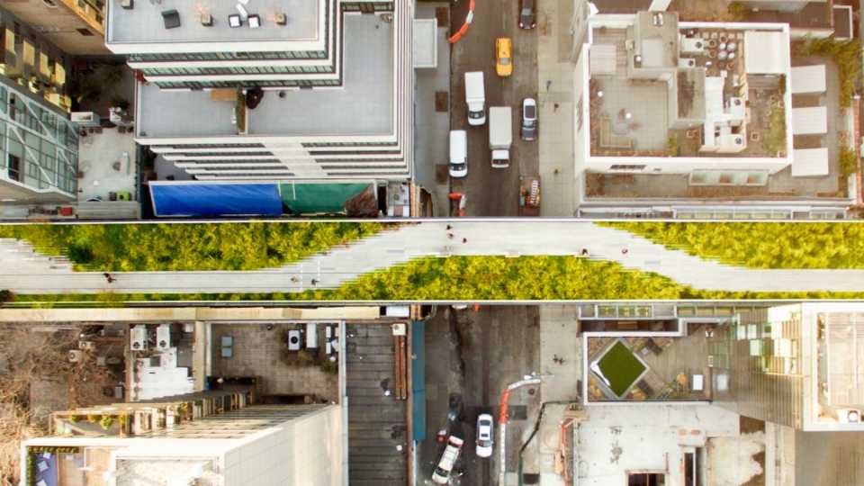 Image of a linear park in New York