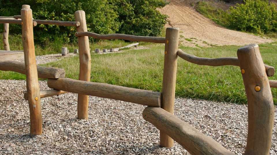 Image of a natural playground made from logs