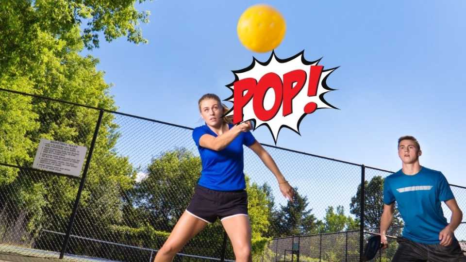 Image of a pickleball player making noise