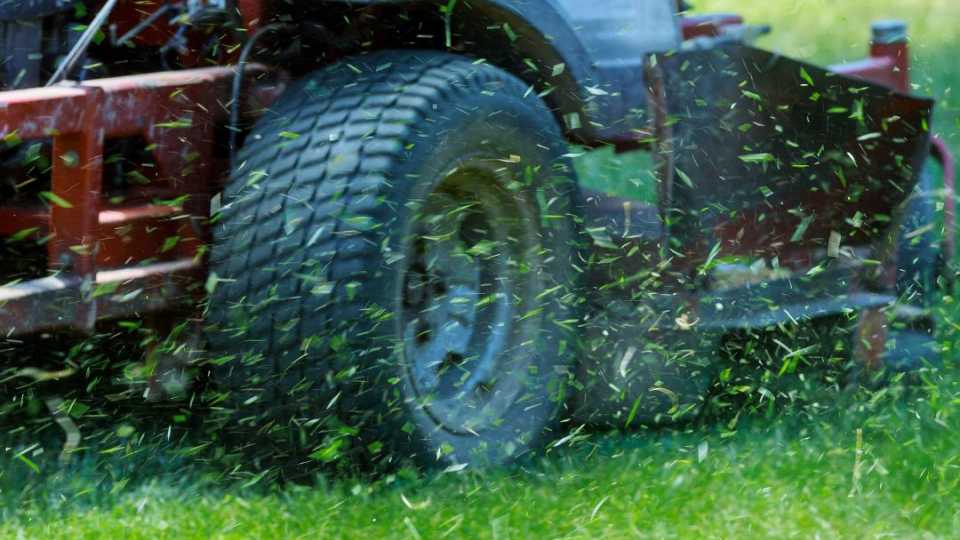 Image of a commercial lawn mower that needs to be winterized