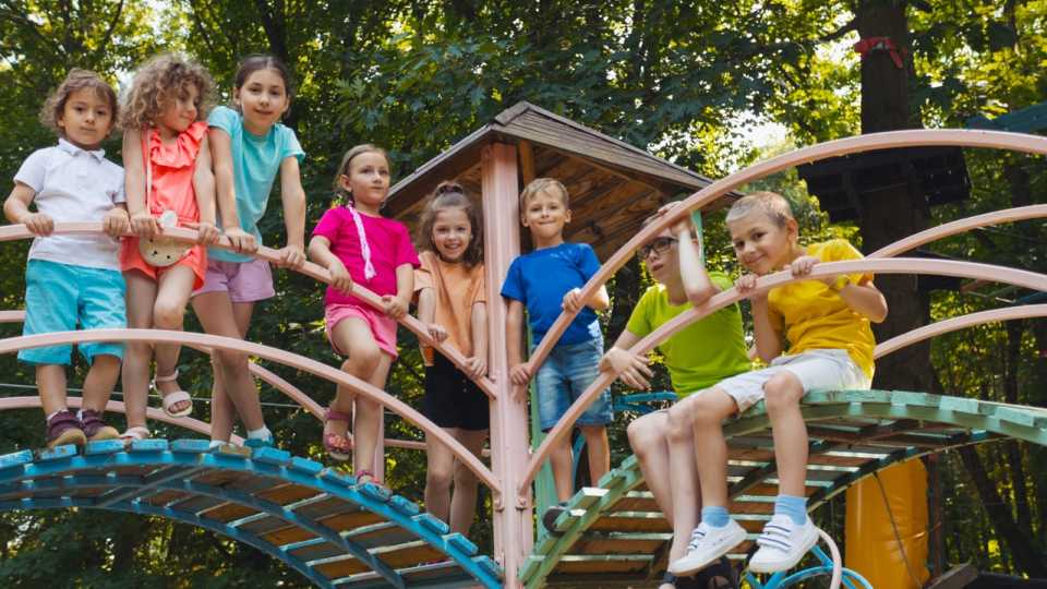 kids gathered at a safe, well-maintained playground